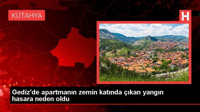 Kütahya haberi | Gediz'de apartmanın zemin katında çıkan yangın hasara neden oldu