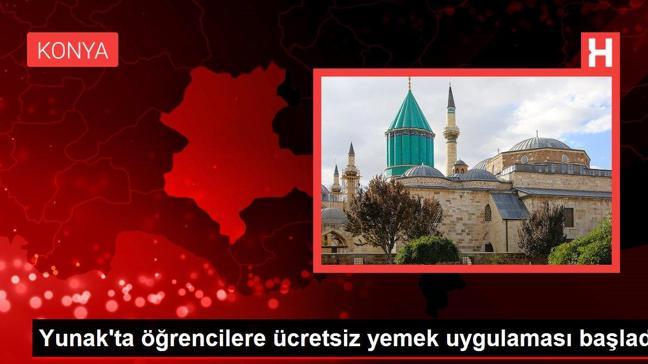 Konya haberleri: Yunak'ta öğrencilere ücretsiz yemek uygulaması başladı