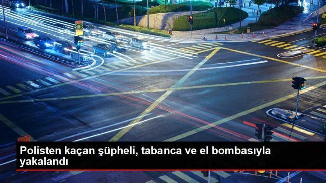 Polisten kaçan şüpheli, tabanca ve el bombasıyla yakalandı