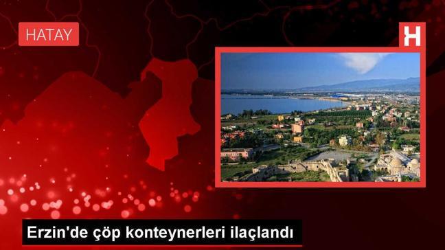 Erzin'de çöp konteynerlerinde ilaçlama yapıldı