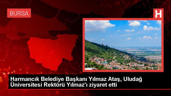 Harmancık Belediye Başkanı Yılmaz Ataş, Uludağ Üniversitesi Rektörlüğüne atanan Prof. Dr. Ferudun Yılmaz'ı ziyaret etti
