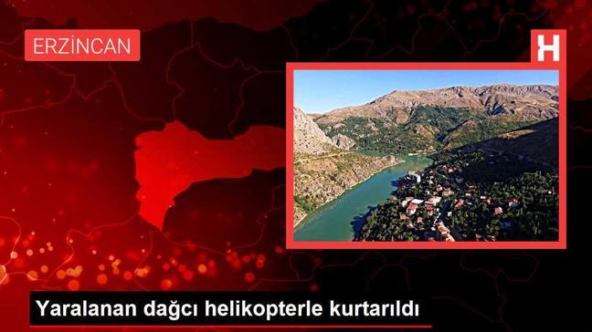 Yaralanan dağcı helikopterle kurtarıldı