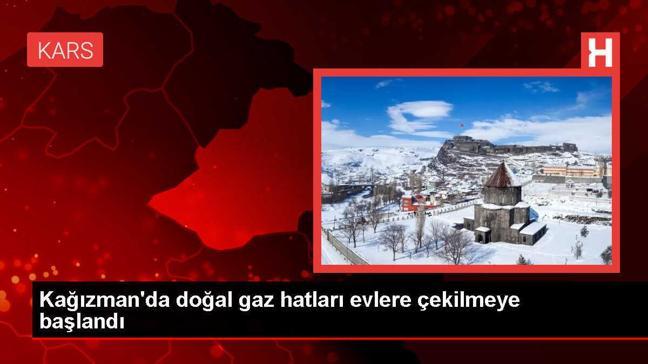 Kars'ın Kağızman ilçesinde evlere doğal gaz hatlarının çekilmesine başlandı