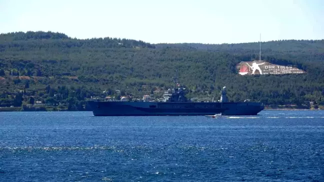 ABD Donanmasına ait gemi Çanakkale Boğazı'ndan geçti
