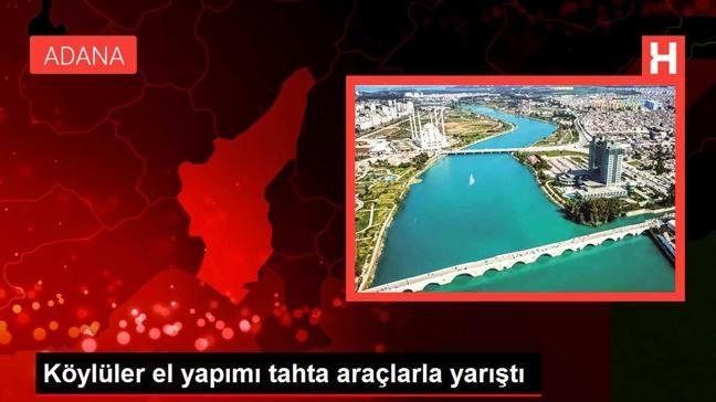 Köylüler el yapımı tahta araçlarla yarıştı