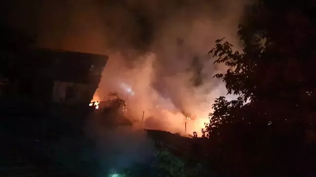 Çorum'un Bayat ilçesinde yangın: 2 ev ve 1 samanlık yandı