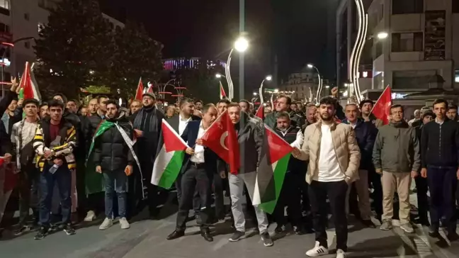 Bolu'da Filistin'e Destek Yürüyüşü Düzenlendi
