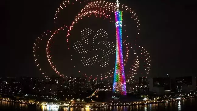 Kanton Fuarı'nda 1.000 drone ile yapılan gösteri
