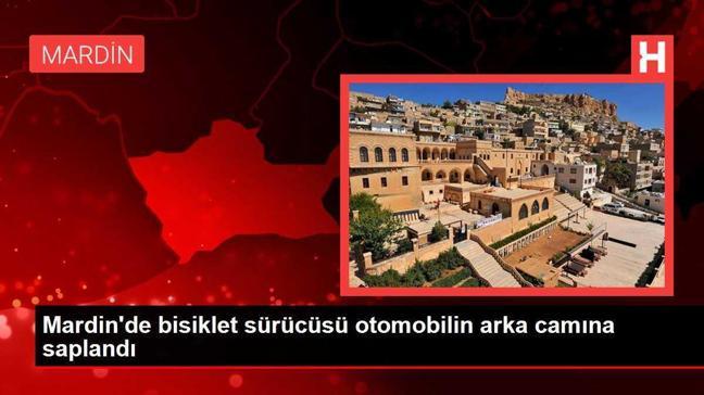 Mardin'de bisiklet sürücüsü otomobilin arka camına saplandı