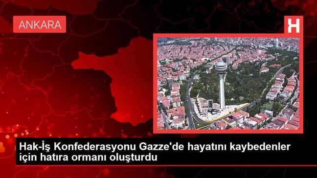 Hak-İş Konfederasyonu Gazze'de hayatını kaybedenler için hatıra ormanı oluşturdu