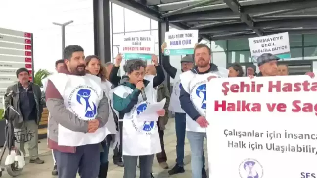 Ses İzmir'den Bayraklı Şehir Hastanesi Önünde Eylem: