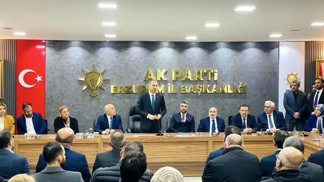 İçişleri Bakanı Ali Yerlikaya, AK Parti Erzurum İl Başkanlığını ziyaret etti