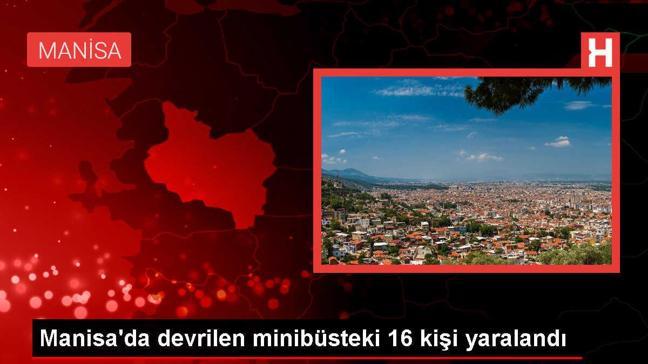 Soma'da minibüs devrildi: 16 yaralı