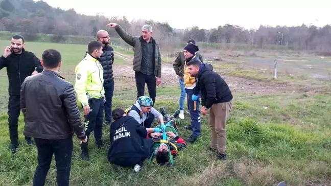 Tekirdağ Çorlu'da Motosiklet Kazası: Yaralı Hastaneye Kaldırıldı