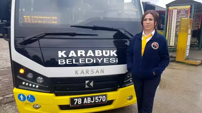 Karabük'ün tek kadın minibüs şoförü göreve başladı
