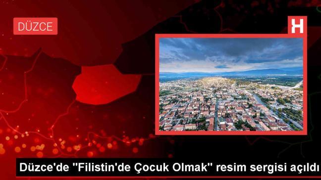 Düzce'de Filistin'de Çocuk Olmak Temalı Resim Sergisi Açıldı
