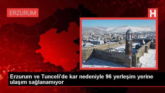 Erzurum ve Tunceli'de Kar ve Tipi Nedeniyle 96 Yerleşim Yerinin Yolu Ulaşıma Kapandı