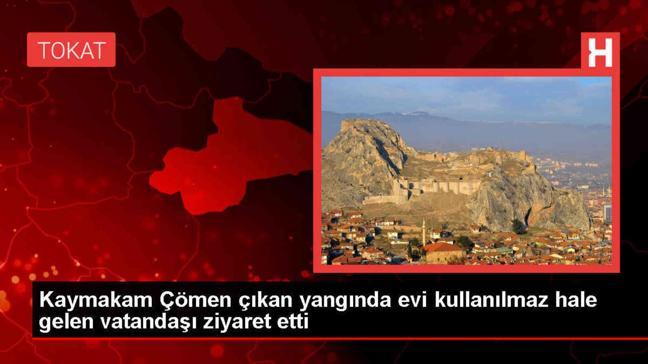 Tokat'ın Almus ilçesinde evi yanan vatandaşa yardım