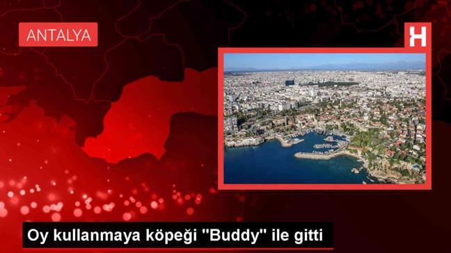 Sinem Küçük, köpeği Buddy ile oy kullanmaya geldi