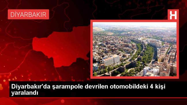 Diyarbakır'da otomobil şarampole devrildi: 4 yaralı