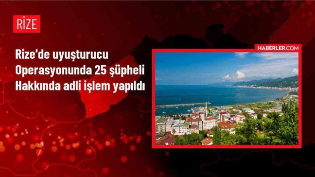 Rize'de uyuşturucu operasyonu: 25 şüpheli adli işlem yapıldı