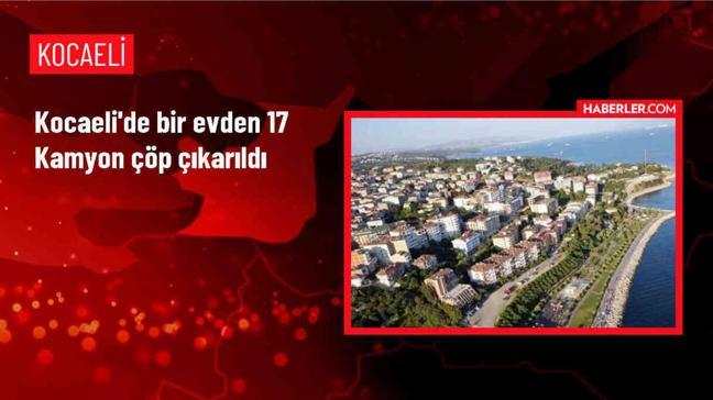 Kocaeli Gebze'de Bir Evden 17 Kamyon Çöp Çıkarıldı