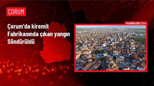 Çorum'un Osmancık ilçesindeki kiremit fabrikasında yangın çıktı