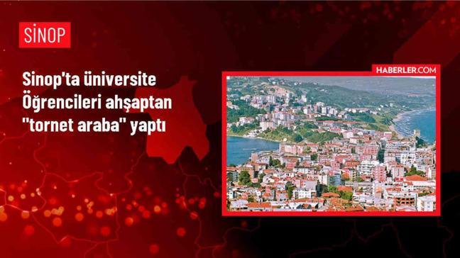 Sinop'ta Üniversite Öğrencileri Ahşaptan Tornet Araba Yaptı