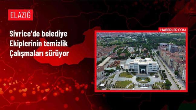 Elazığ'ın Sivrice ilçesinde temizlik çalışması yürütülüyor