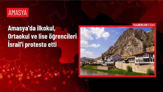 Amasya'da öğrenciler İsrail'in Filistin'e saldırılarını protesto etti