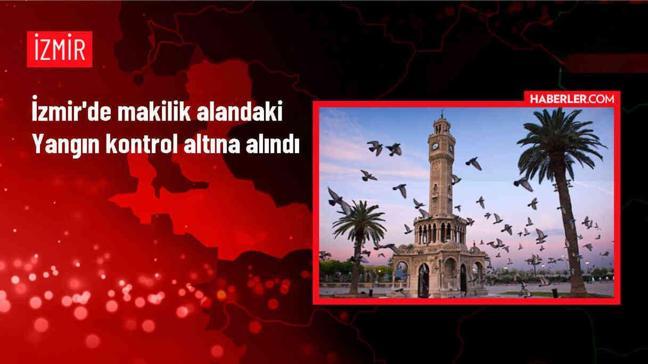 Foça'da makilik alandaki yangın kontrol altına alındı