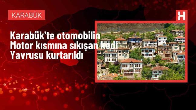 Safranbolu'da Sıkışan Kedi Yavrusu İtfaiye Tarafından Kurtarıldı