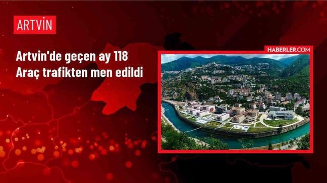 Artvin'de trafik denetimlerinde 118 araç trafikten men edildi