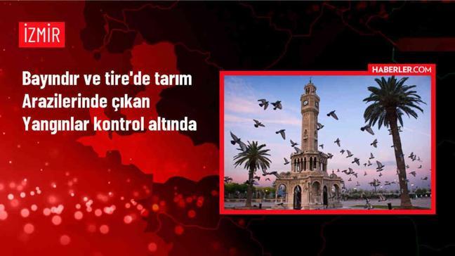 İzmir'de Tarım Arazilerinde Çıkan Yangınlar Kontrol Altına Alındı