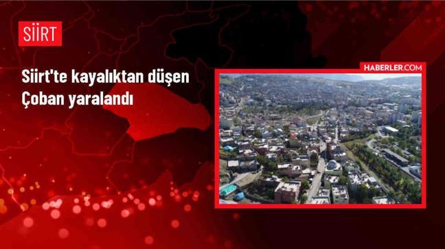 Siirt'te hayvan otlatan çoban kayalıktan düşerek yaralandı