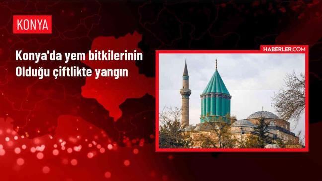 Konya'da çiftlik yangını: Maddi hasar meydana geldi