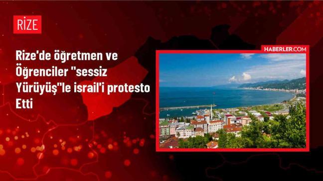 Rize'de Lise Öğrencileri ve Öğretmenleri İsrail'in Gazze'ye Yönelik Saldırılarını Protesto Etti