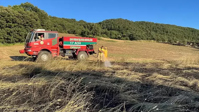 Çanakkale'de 10 Dönüm Zirai Alanın Zarar Gördüğü Yangın Söndürüldü