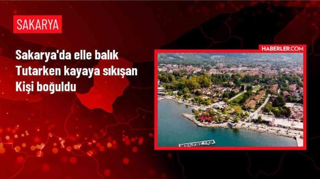 Sakarya'da balık tutarken kayaya sıkışan kişi boğuldu