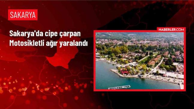 Sakarya'da cipe çarpan motosiklet sürücüsü ağır yaralandı