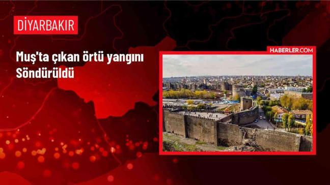 Muş'ta bir köyde çıkan örtü yangını kontrol altına alındı