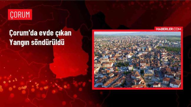 Çorum'un Osmancık ilçesinde evde yangın çıktı