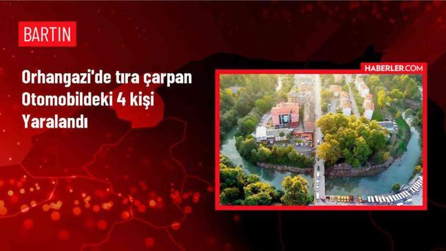 Orhangazi'de otomobilin tıra çarpması sonucu 4 kişi yaralandı