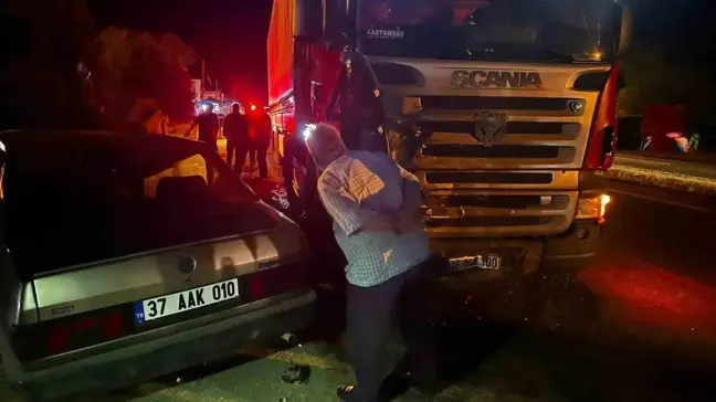 Kastamonu'da tır ile otomobil çarpışması: 2 yaralı