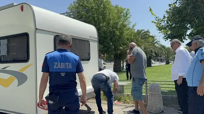 Maltepe sahilindeki karavanlar kaldırıldı