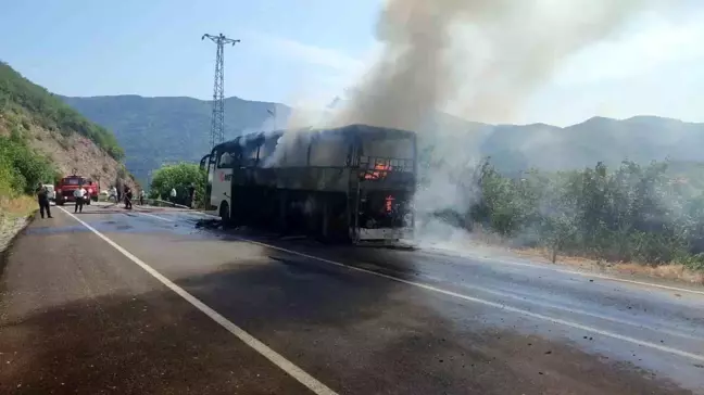 Kastamonu İnebolu'da Otobüste Yangın Çıktı