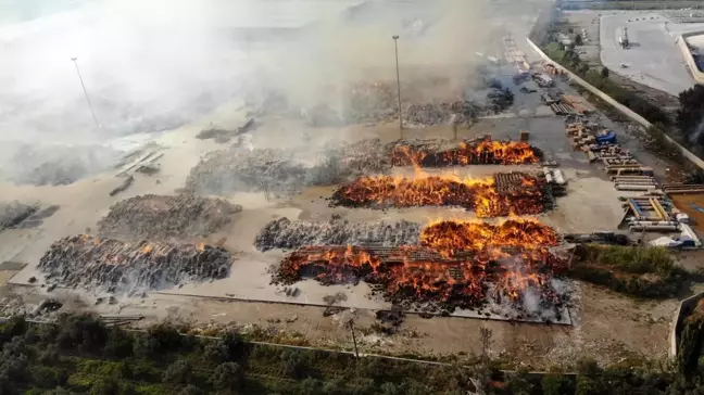 Aydın'da Kağıt Fabrikasında Yangın Devam Ediyor