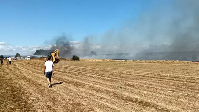 Tekirdağ'ın Saray ilçesinde anız yangını çıktı