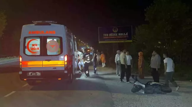 Düzce'de otomobil ile motosikletin çarpıştığı kazada 1 kişi yaralandı