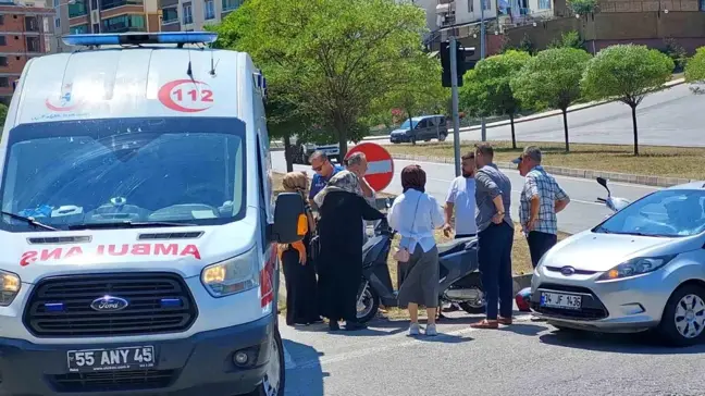 Samsun'da otomobil ile motosiklet çarpıştı: 1 kişi yaralandı